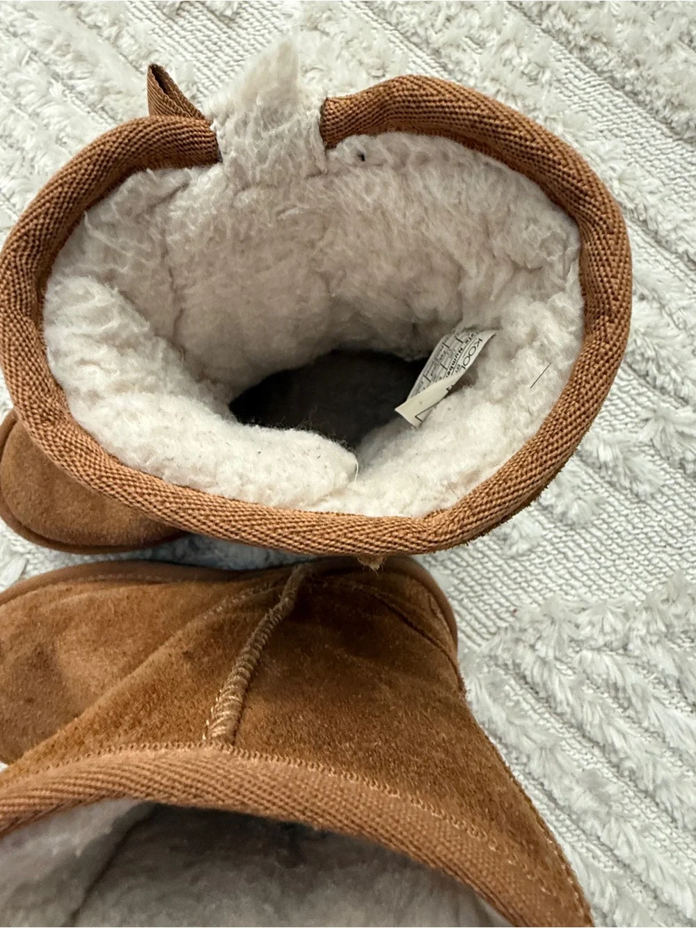 Koolaburra By Ugg Girl Size 12 Suede Bow Chestnut Brown Victoria Boots Reg $74